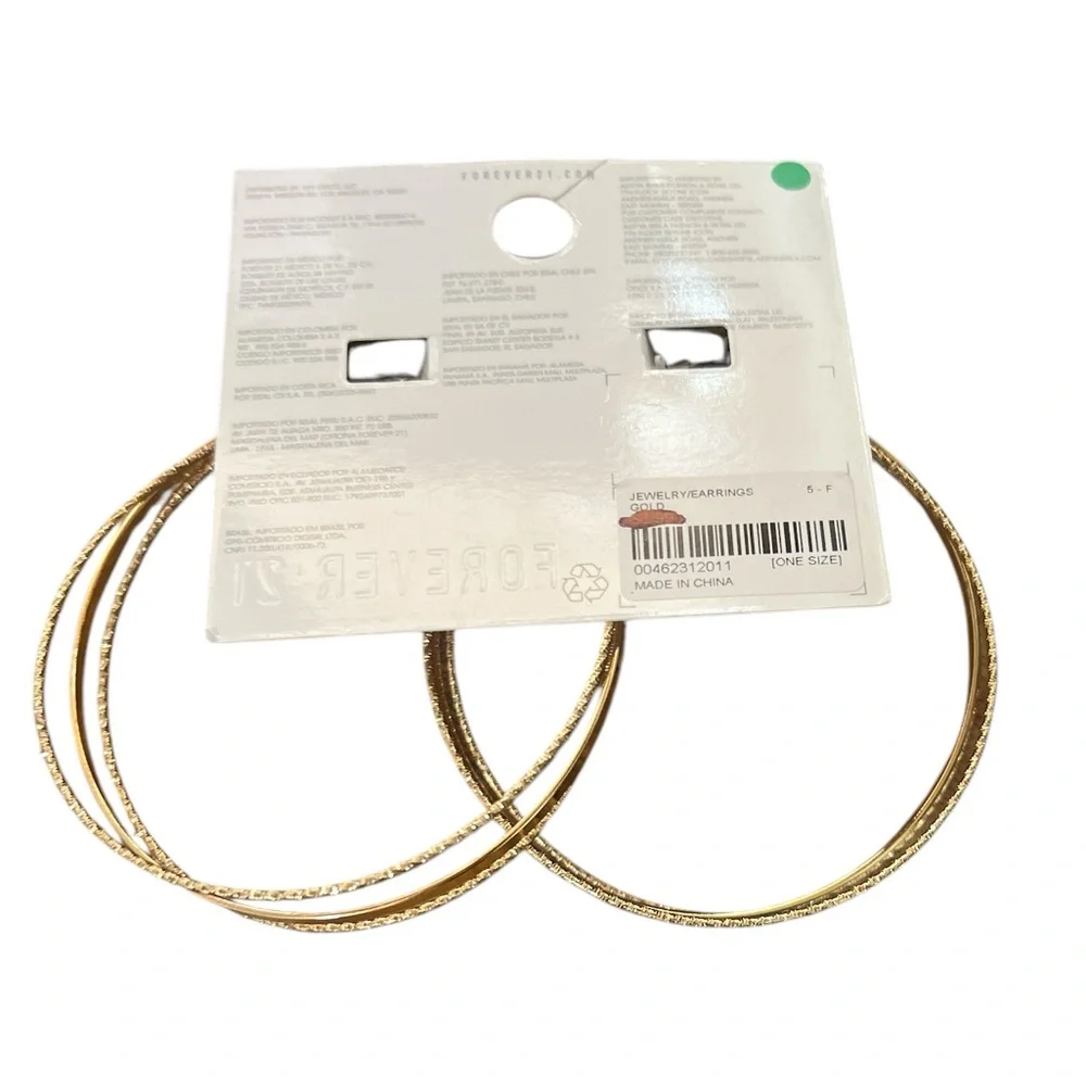 Oversized Gold-Tone Hoops - Picture 3 of 3